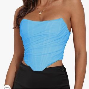Sky Blue Corset Top NWOT